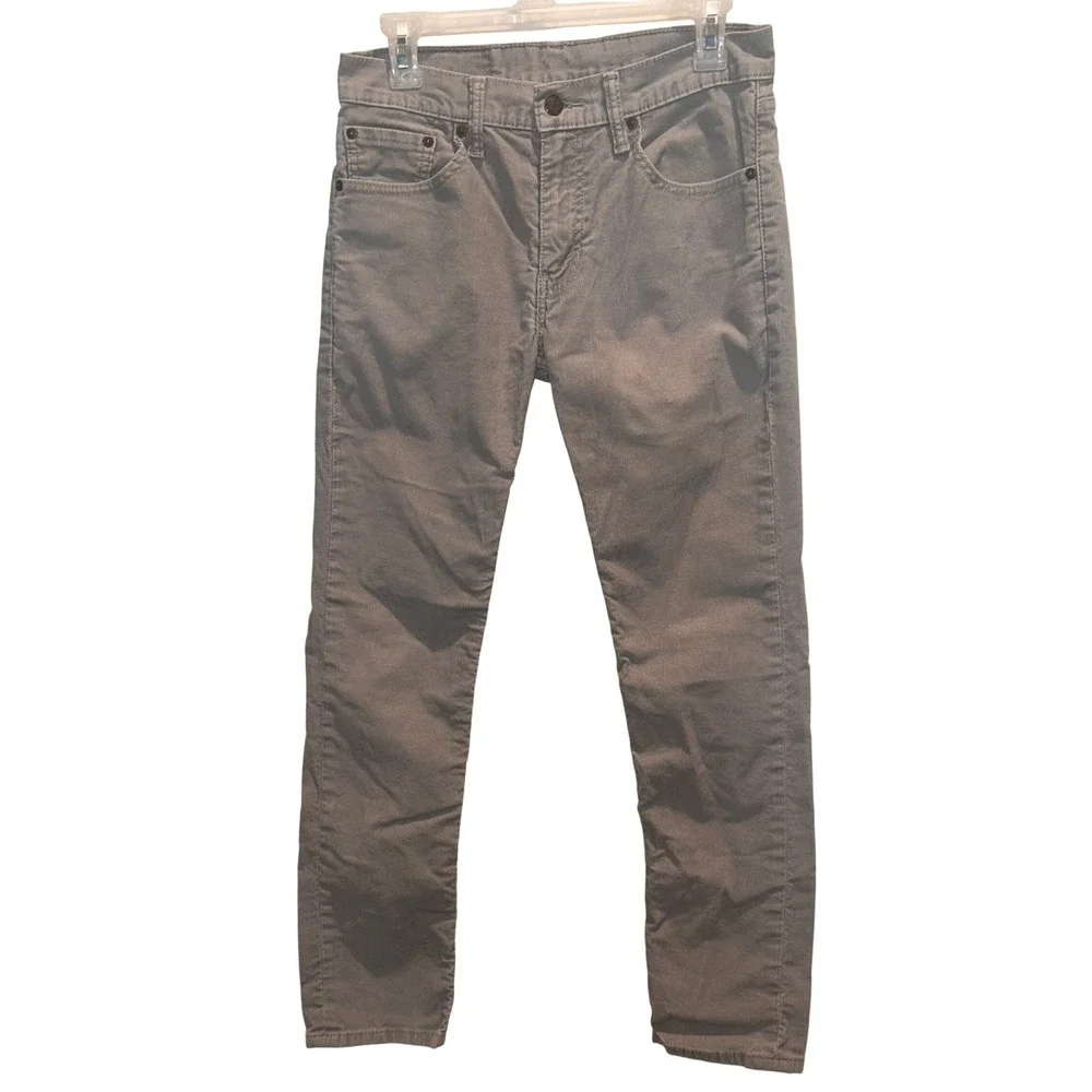 Levi's 511 Slim Corduroy Pants W30 L30 Mens Grey Stretch Casual Trousers